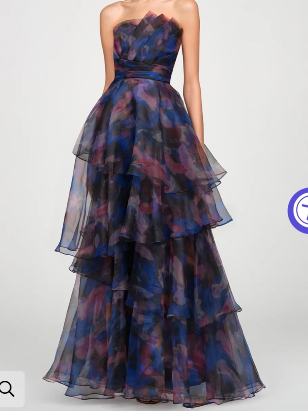 Theia strapless gown